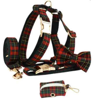 Cole's Plaid Christmas Pet Collar & Leash