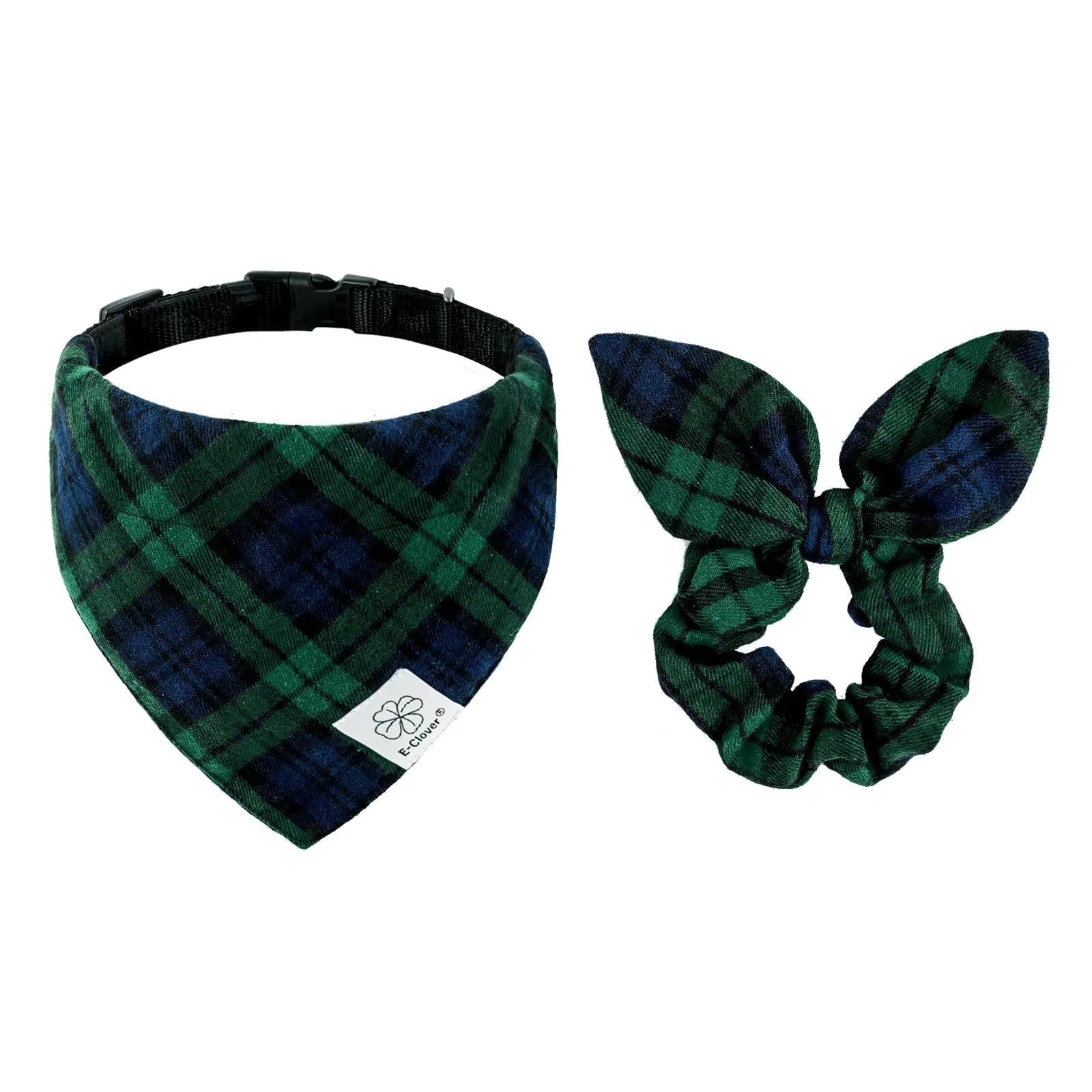Montys Plaid Bandana and Scrunchie